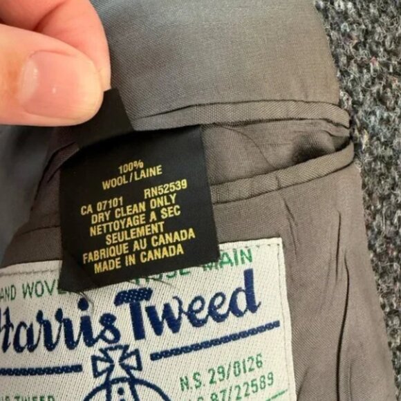 Vintage Harris Tweed Blazer Sport Coat Grey 44 Classic Old Money L - Picture 8 of 8